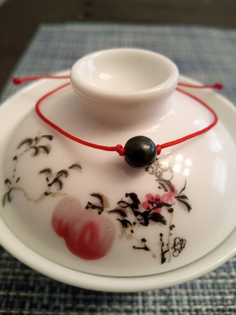 Burmese Jadeite Jade Red String Bracelet