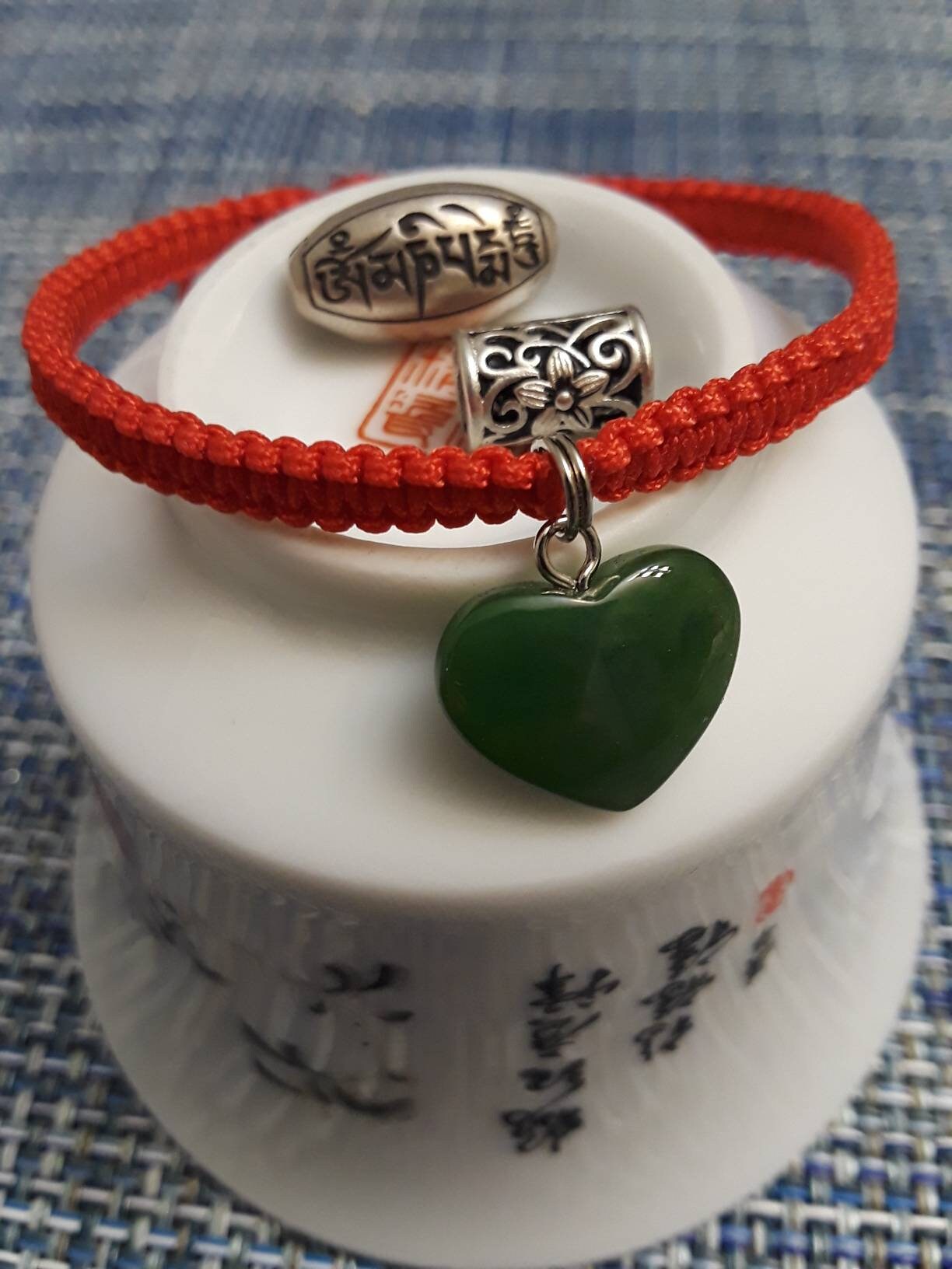 Sterling Silver Six Bright Words Mantra Or Floral Charm Lucky Red String Shamballa Bracelet