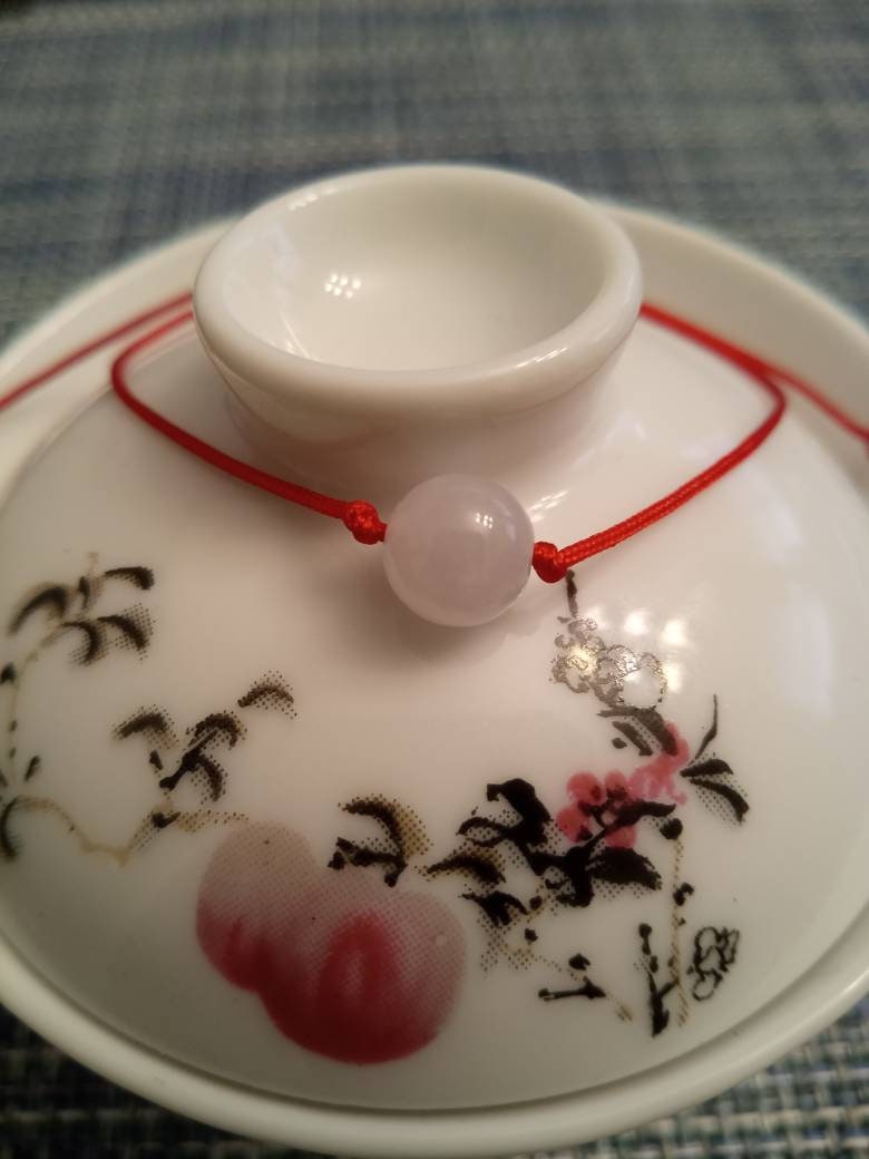 Burmese Jadeite Jade Red String Bracelet