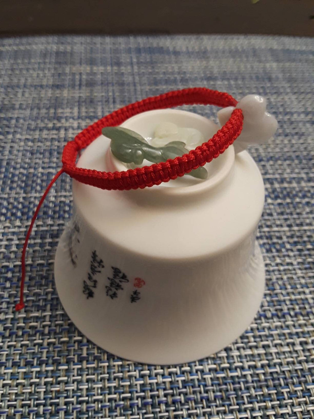 Lucky Chinese Red String Bracelet with Chinese Zodiac Jade Shamballa Bead (Monkey)