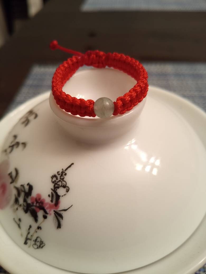 Aventurine Lucky Red String Shamballa Ring