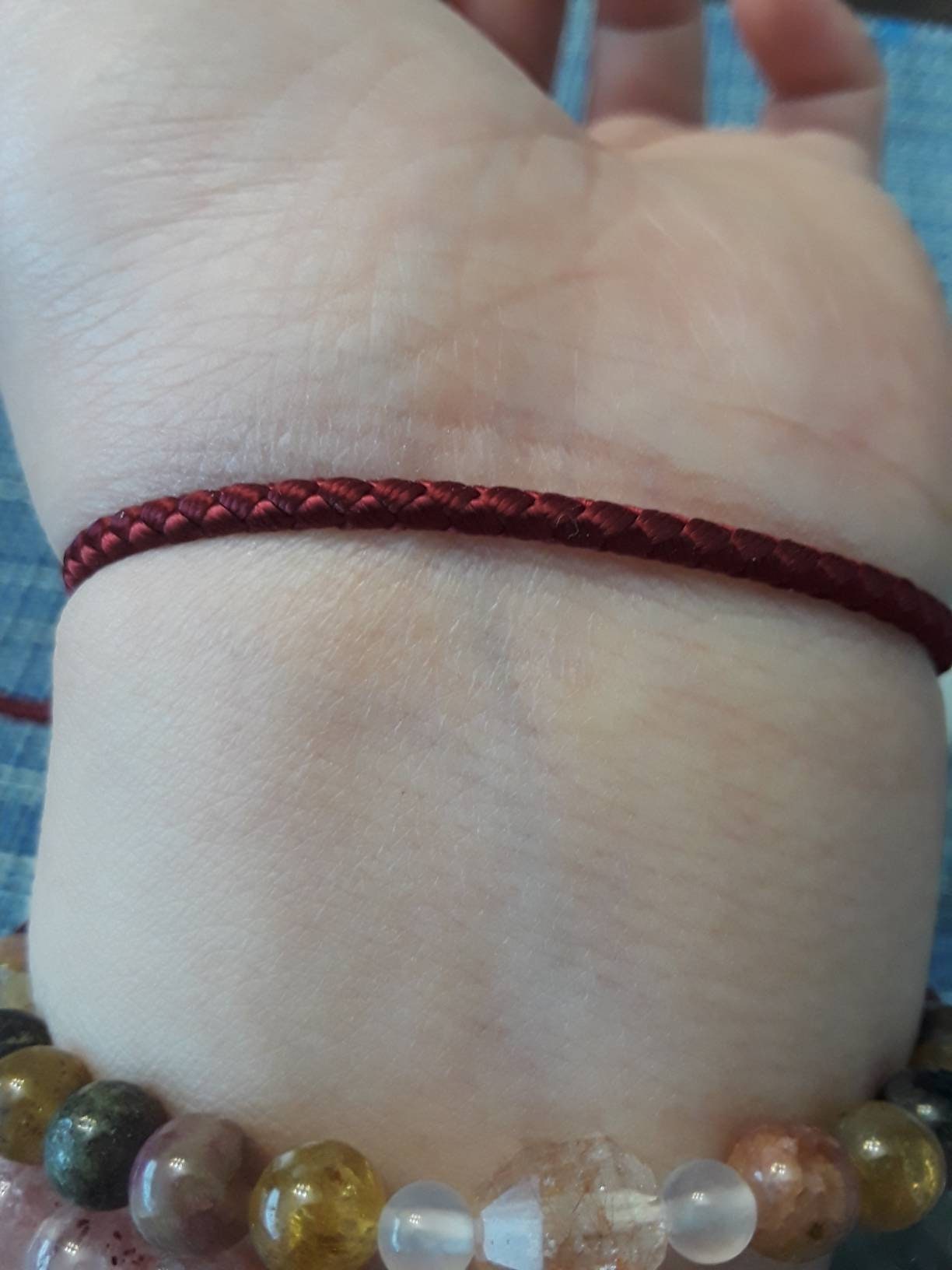 Simple Lucky Chinese Dark Red String Bracelet