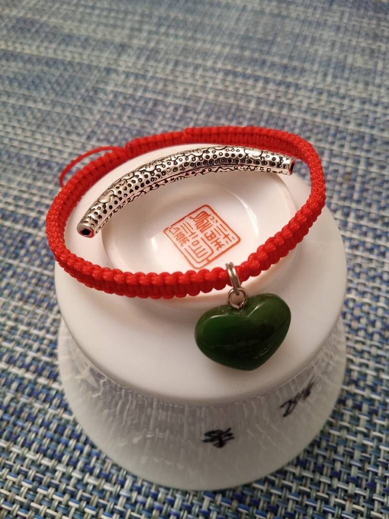 Sterling Silver Flower Curve Tube Lucky Chinese Red String Shamballa Bracelet