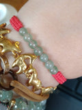 Lucky Red String Shamballa Bracelet With 7 Aventurine Beads (in the middle)