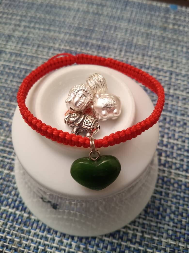 Sterling Silver Buddha/Elephant/Pig/Wire Ball Lucky Chinese Red String Shamballa Bracelet