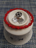 Sterling Silver Smile Face Double Happiness Or Chinese Coin Bead Lucky Chinese Red String Bracelet