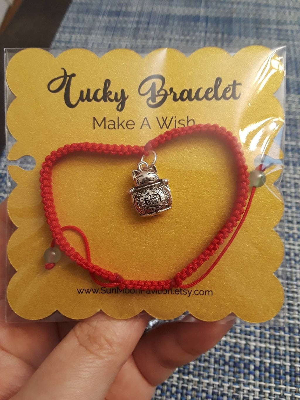 Sterling Silver Panda Lucky Chinese Red String Shamballa Bracelet