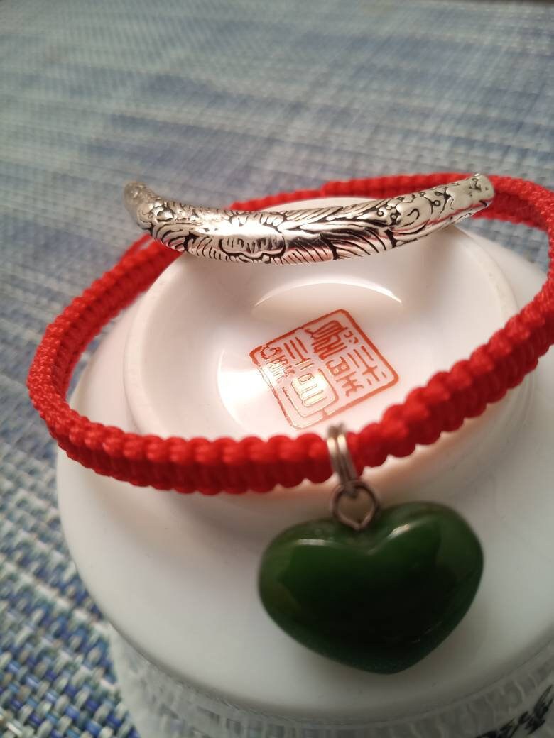 Sterling Silver Flower Curve Tube Lucky Chinese Red String Shamballa Bracelet