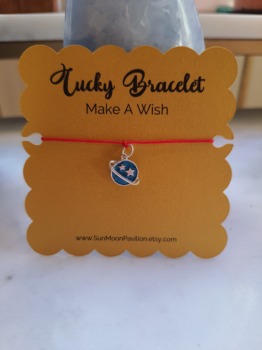 Sterling Silver Universe Planet Charm Chinese Red String Bracelet轉運紅繩手鍊