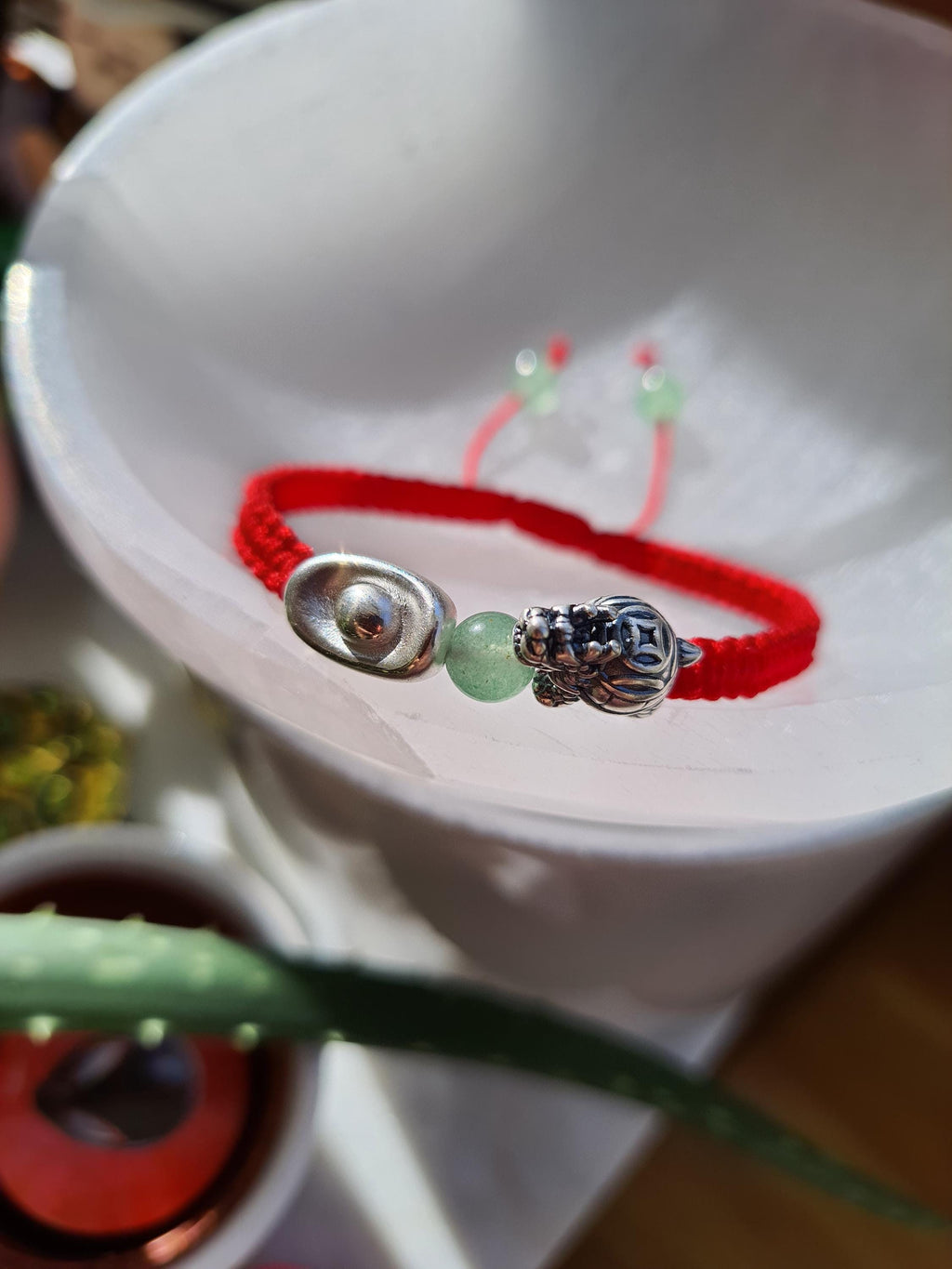 Sterling Silver Dragon Turtle Chinese Red String Shamballa Bracelet紅繩手鍊