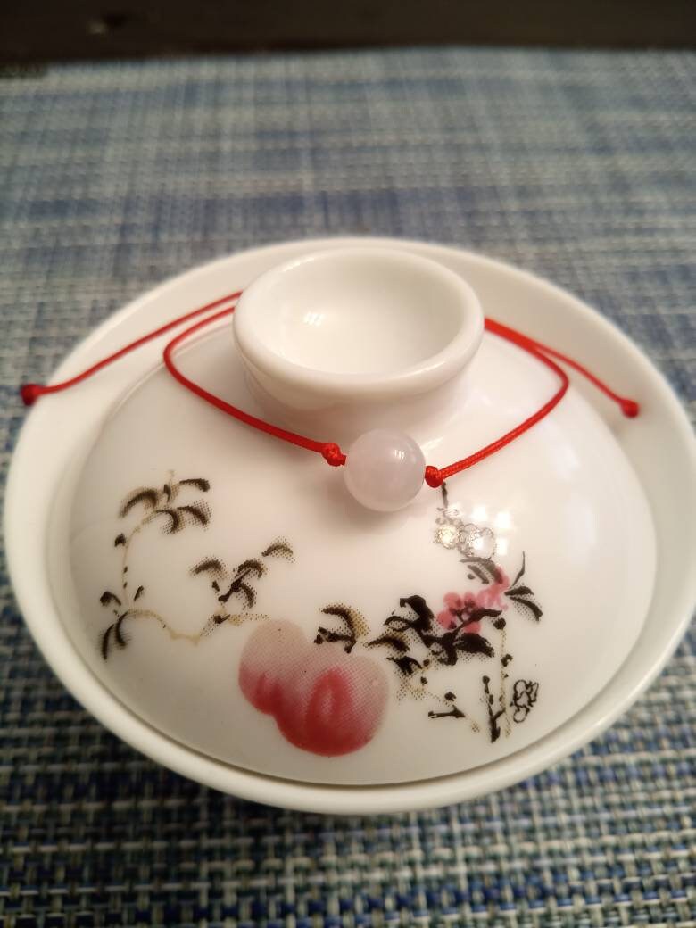 Burmese Jadeite Jade Red String Bracelet