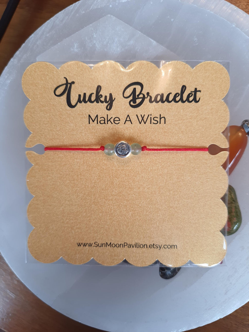 Sterling Silver Chinese Character Fu Good Fortune Charm Red String Bracelet 轉運紅繩手鍊