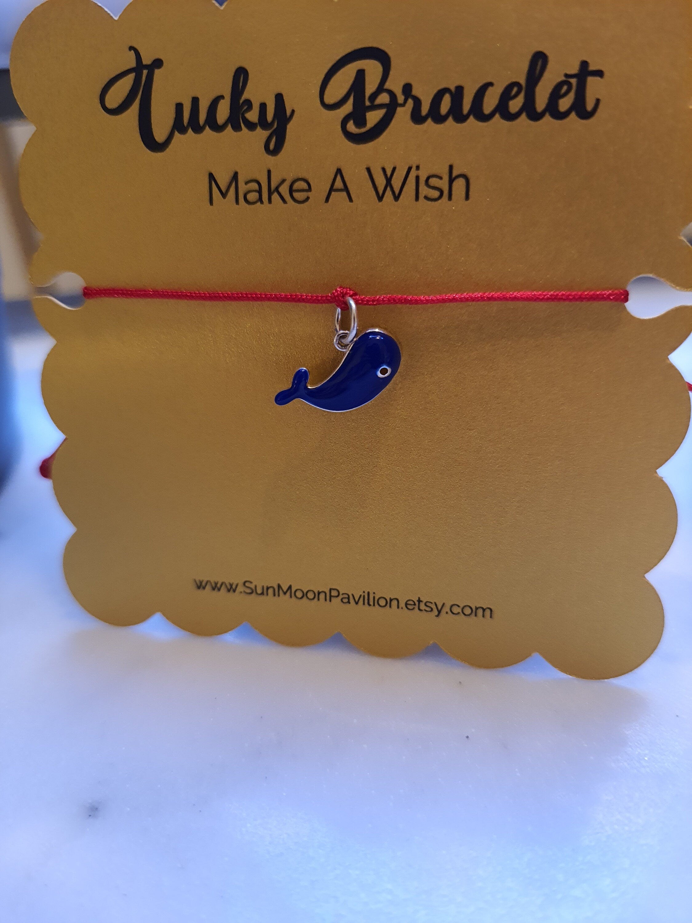 Sterling Silver Whale Charm Chinese Red String Bracelet轉運紅繩手鍊