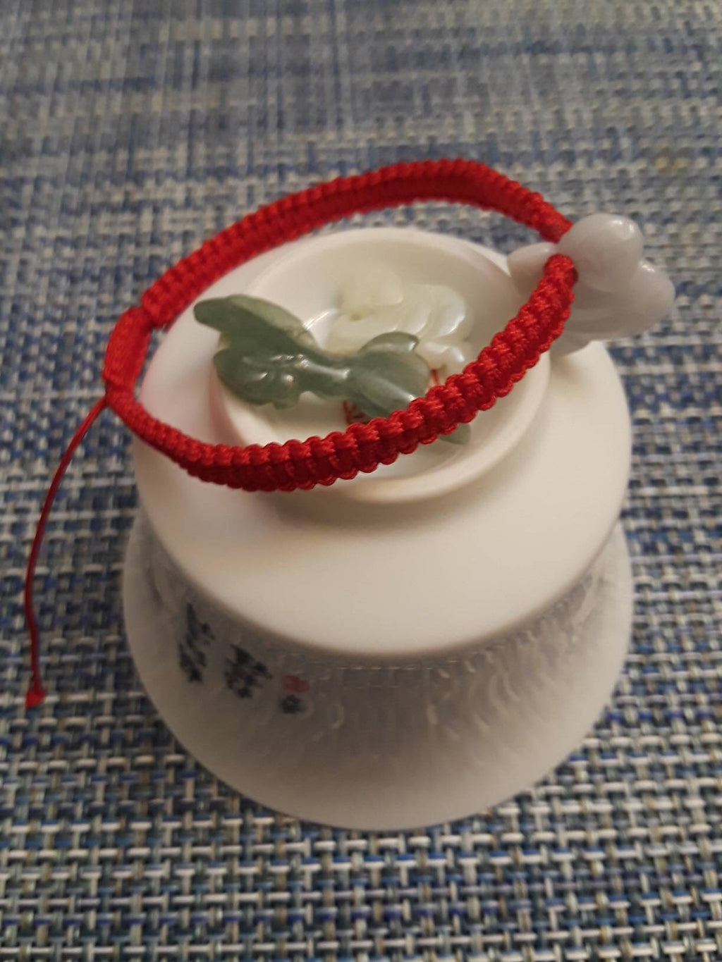 Lucky Chinese Red String Bracelet with Chinese Zodiac Jade Shamballa Bead (Monkey)