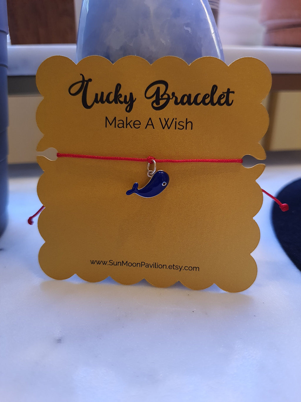 Sterling Silver Whale Charm Chinese Red String Bracelet轉運紅繩手鍊