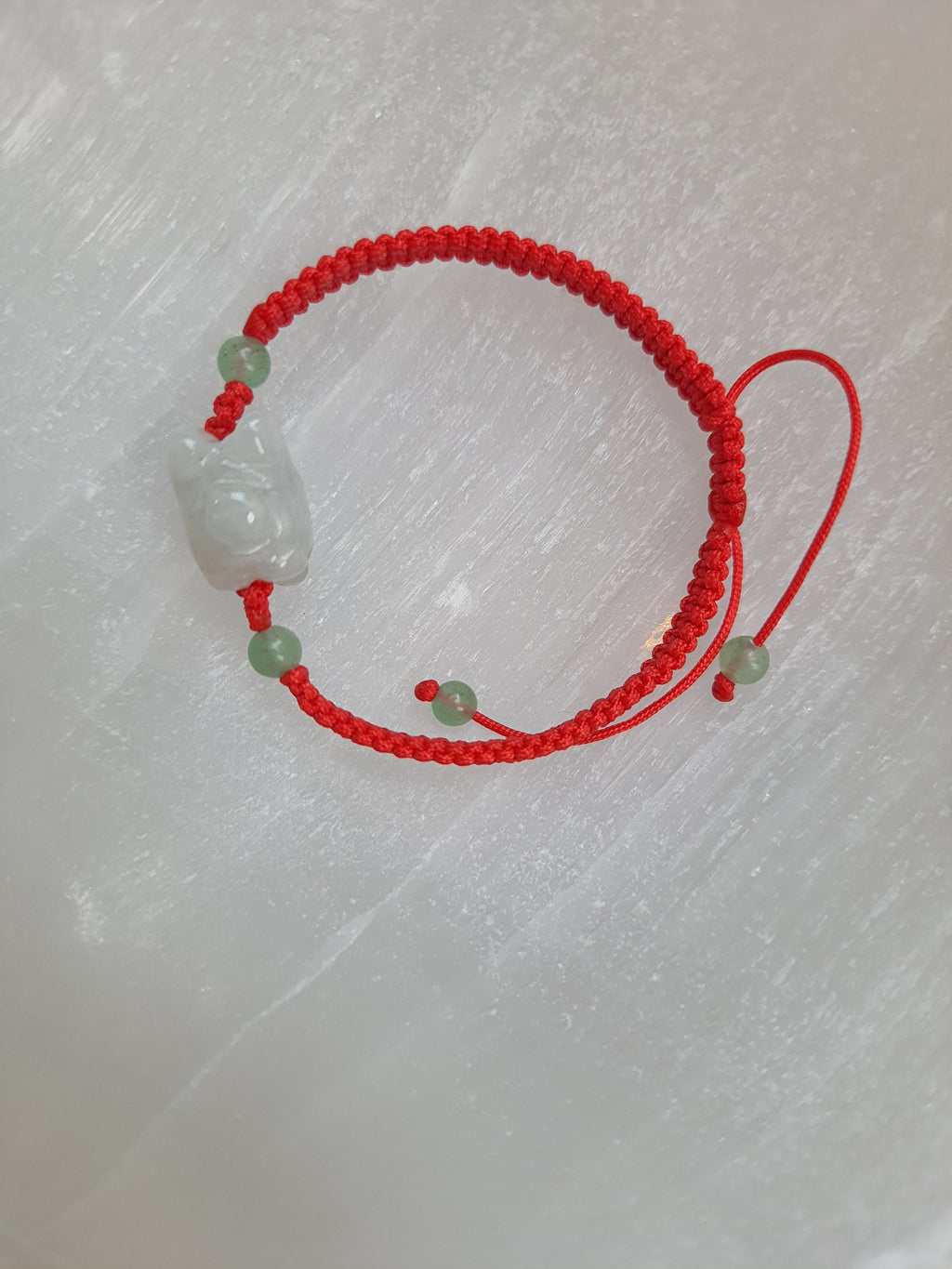 Natural Burmese Jadeite Jade Pig Zodiac Charm Red String Shamballa Bracelet