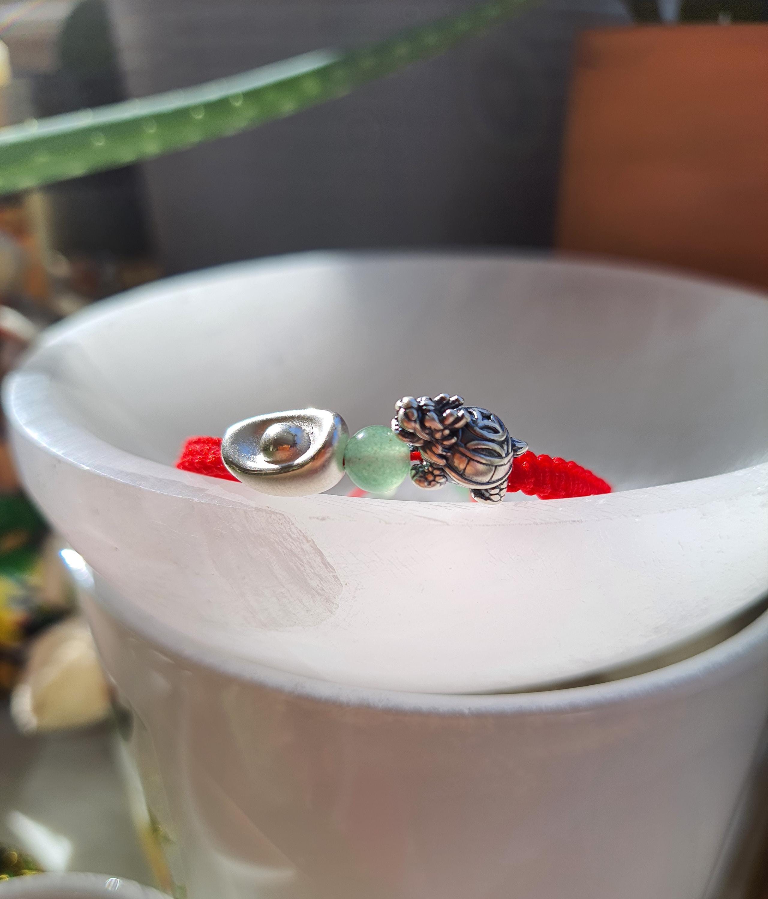 Sterling Silver Dragon Turtle Chinese Red String Shamballa Bracelet紅繩手鍊