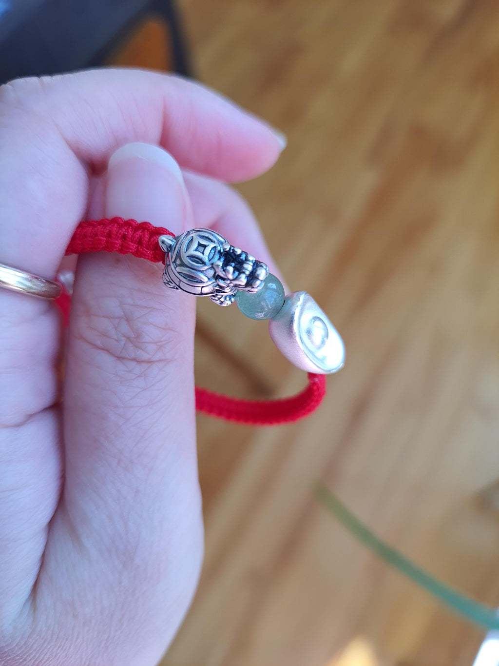 Sterling Silver Dragon Turtle Chinese Red String Shamballa Bracelet紅繩手鍊