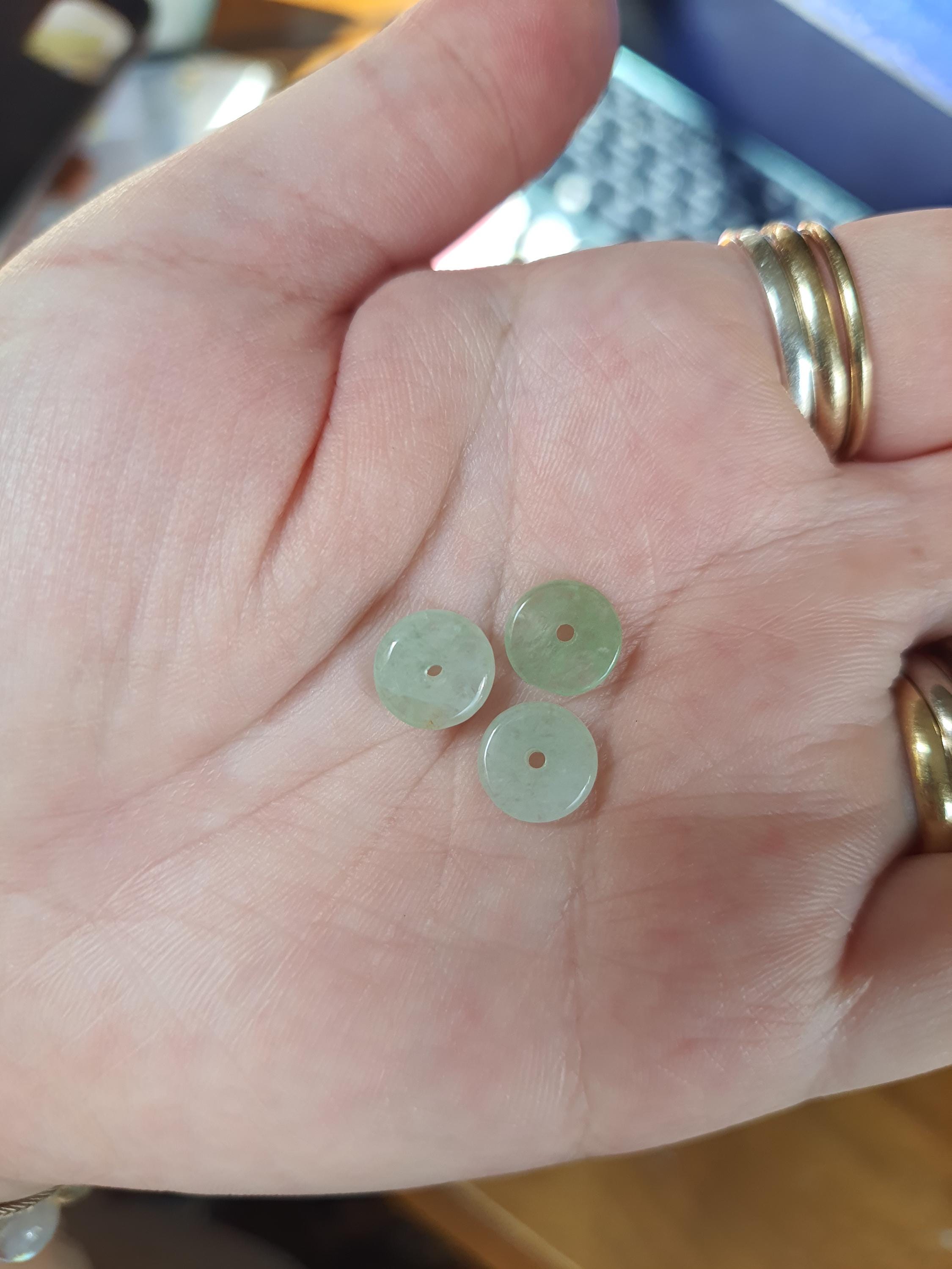 Natural Jadeite Jade Donut Red String Rope Thread Bracelet