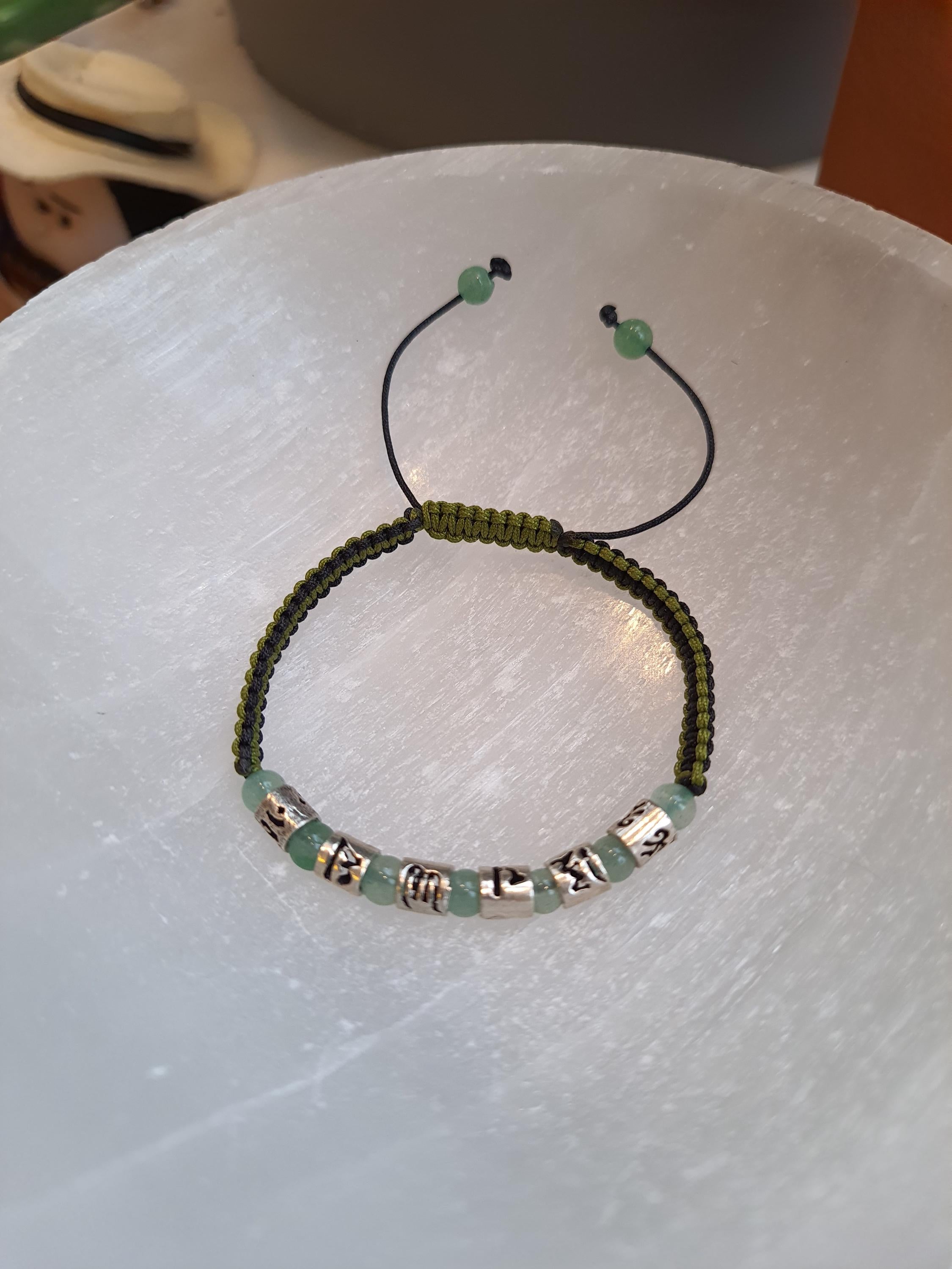 RED String Sterling Silver Six True Words Mantra String Bracelet