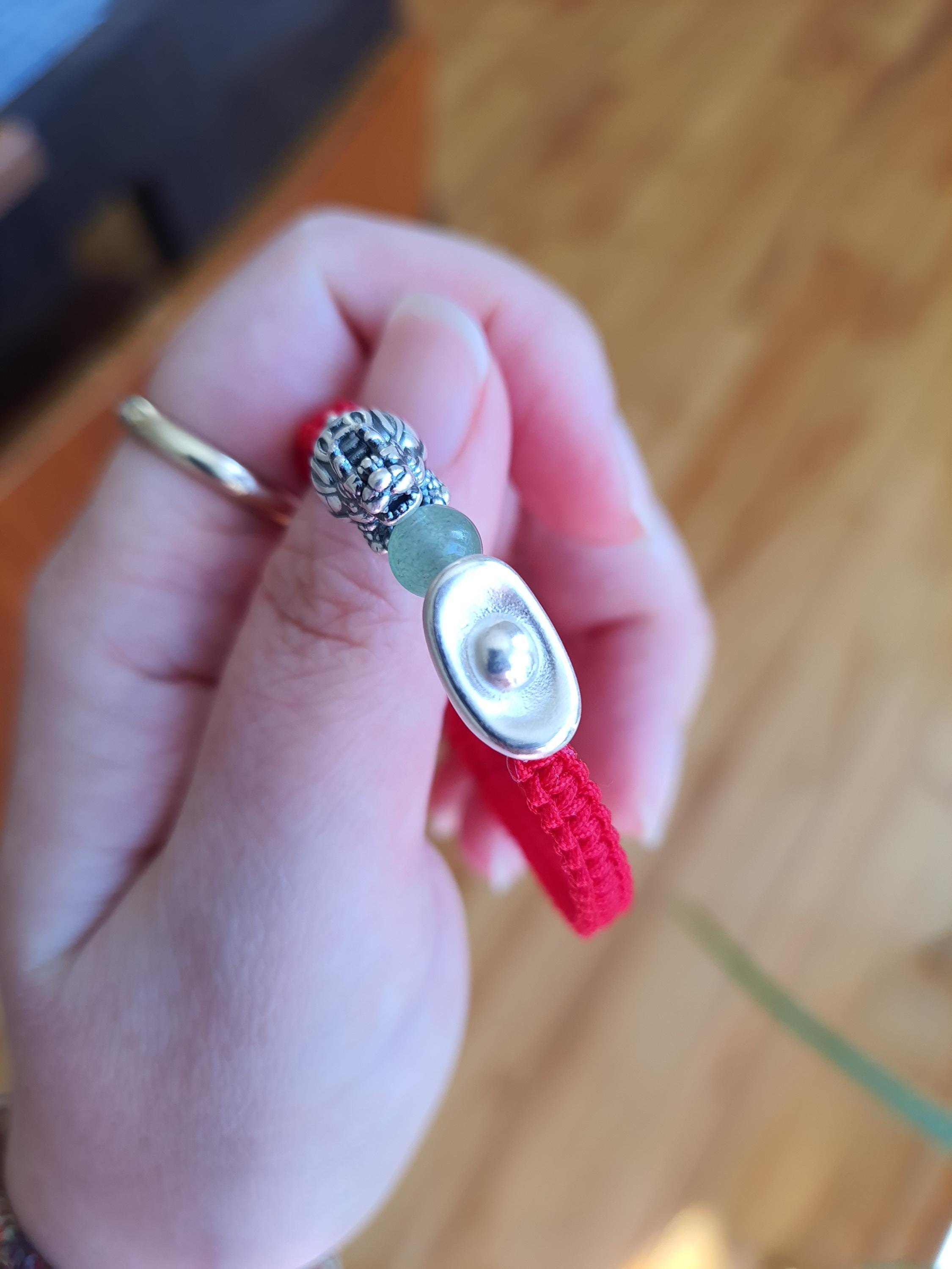 Sterling Silver Dragon Turtle Chinese Red String Shamballa Bracelet紅繩手鍊