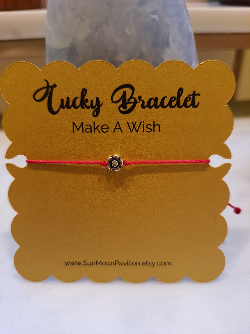 Sterling Silver Cute Flower Charm Chinese Red String Bracelet轉運紅繩手鍊