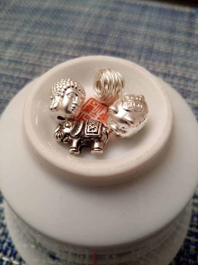 Sterling Silver Buddha/Elephant/Pig/Wire Ball Lucky Chinese Red String Shamballa Bracelet