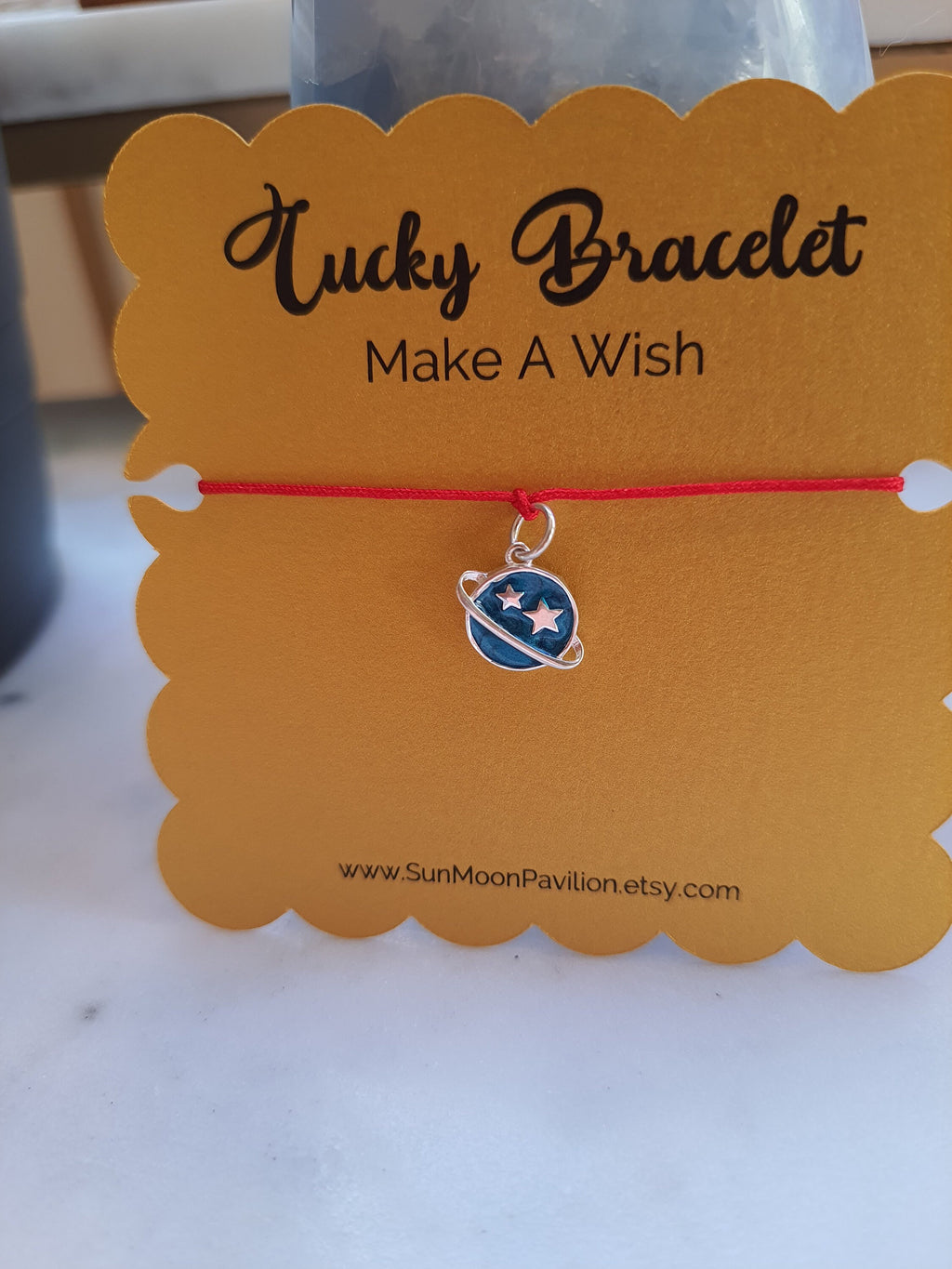 Sterling Silver Universe Planet Charm Chinese Red String Bracelet轉運紅繩手鍊