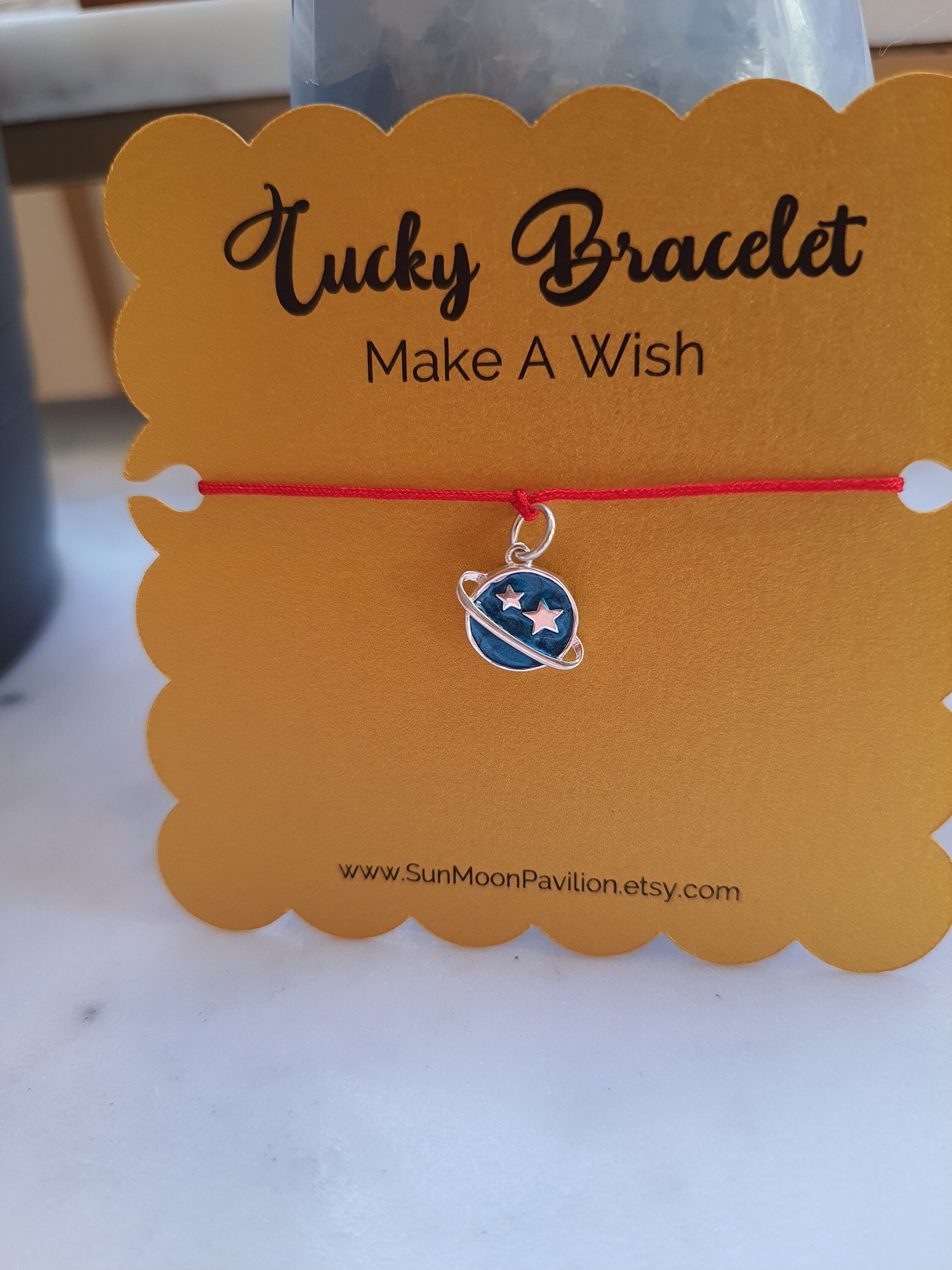 Sterling Silver Universe Planet Charm Chinese Red String Bracelet轉運紅繩手鍊