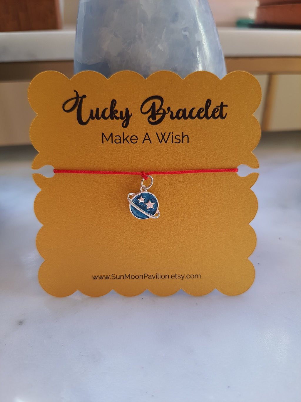 Sterling Silver Universe Planet Charm Chinese Red String Bracelet轉運紅繩手鍊