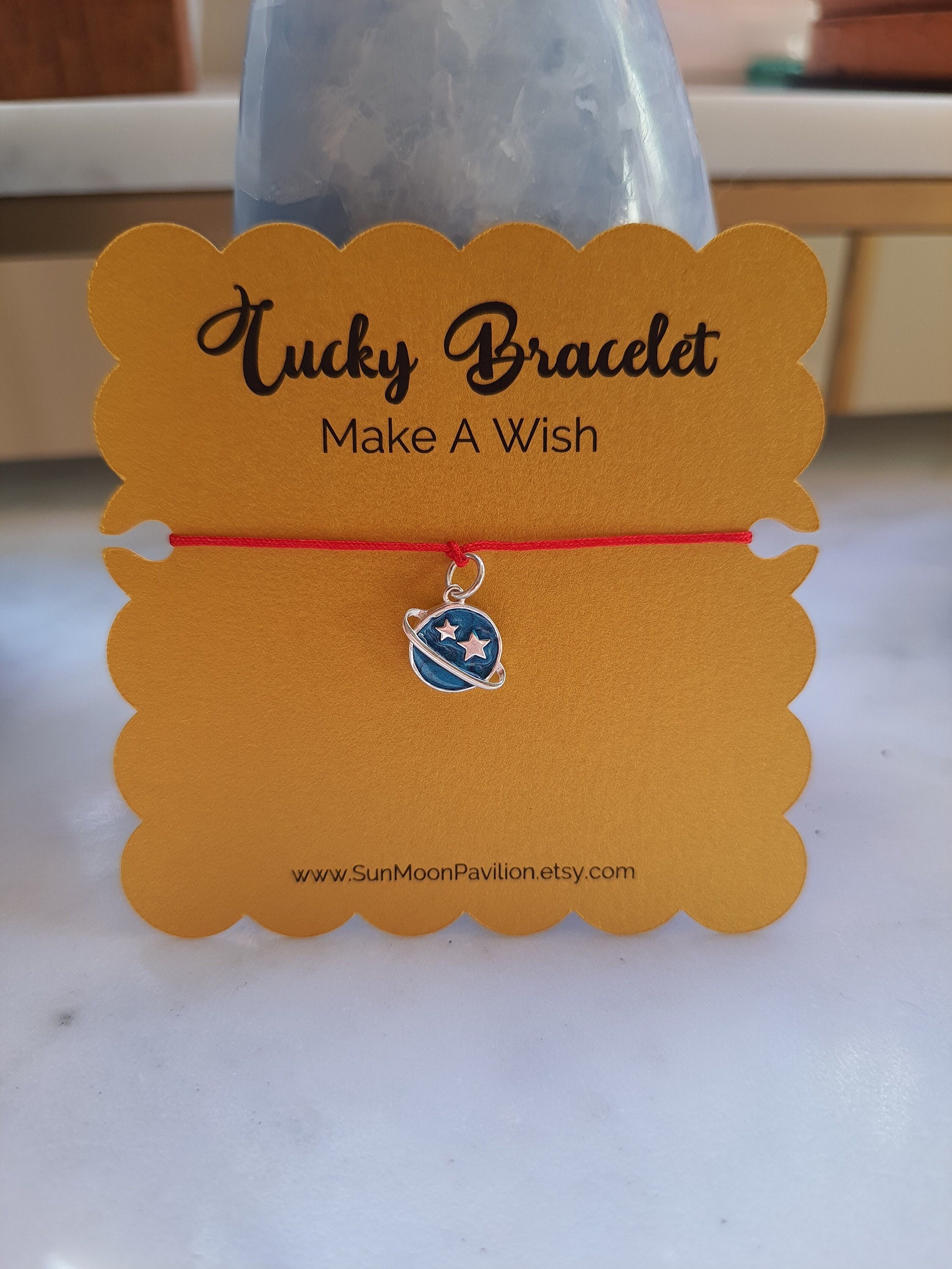 Sterling Silver Universe Planet Charm Chinese Red String Bracelet轉運紅繩手鍊