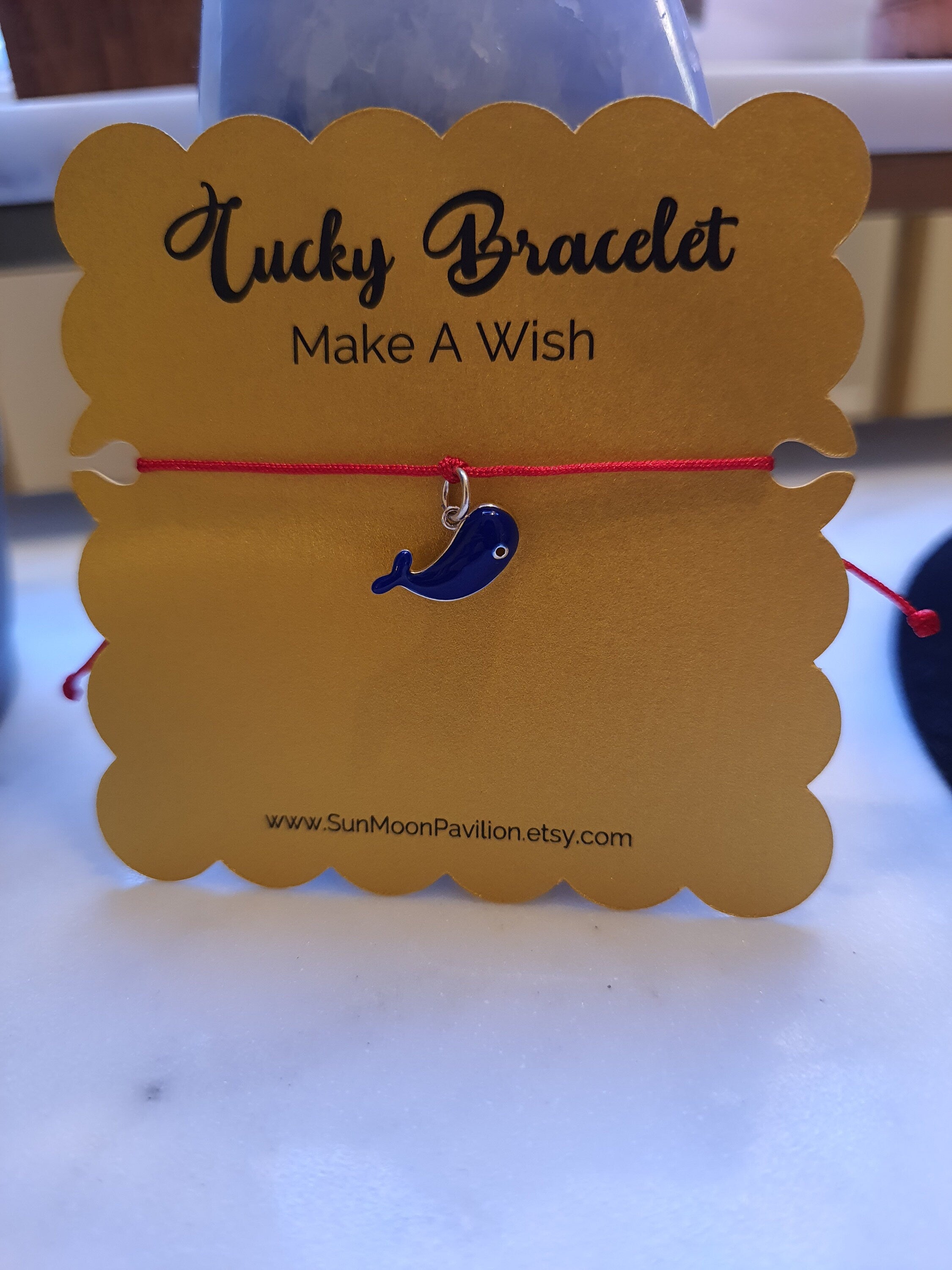 Sterling Silver Whale Charm Chinese Red String Bracelet轉運紅繩手鍊