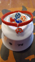 Sterling Silver Enamel Planet Earth Love Dolphin Or Lucky Elephant Lucky Chinese Red String Bracelet 砝瑯純銀吊飾幸運紅繩手鍊