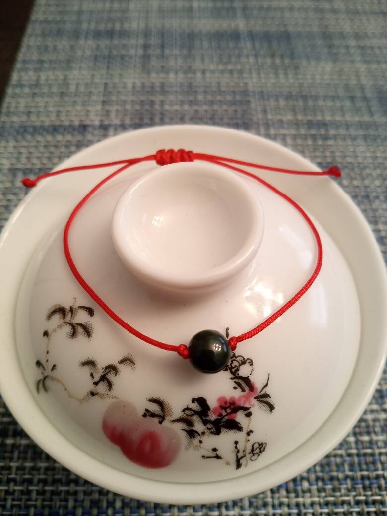 Burmese Jadeite Jade Red String Bracelet