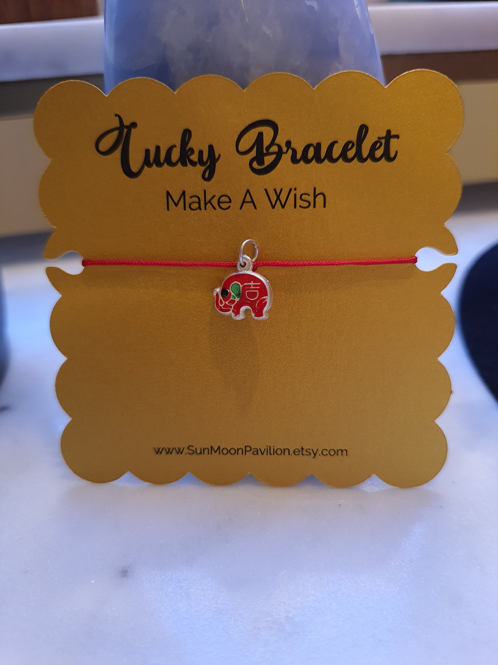 Sterling Silver Elephant Charm Chinese Red String Bracelet轉運紅繩手鍊