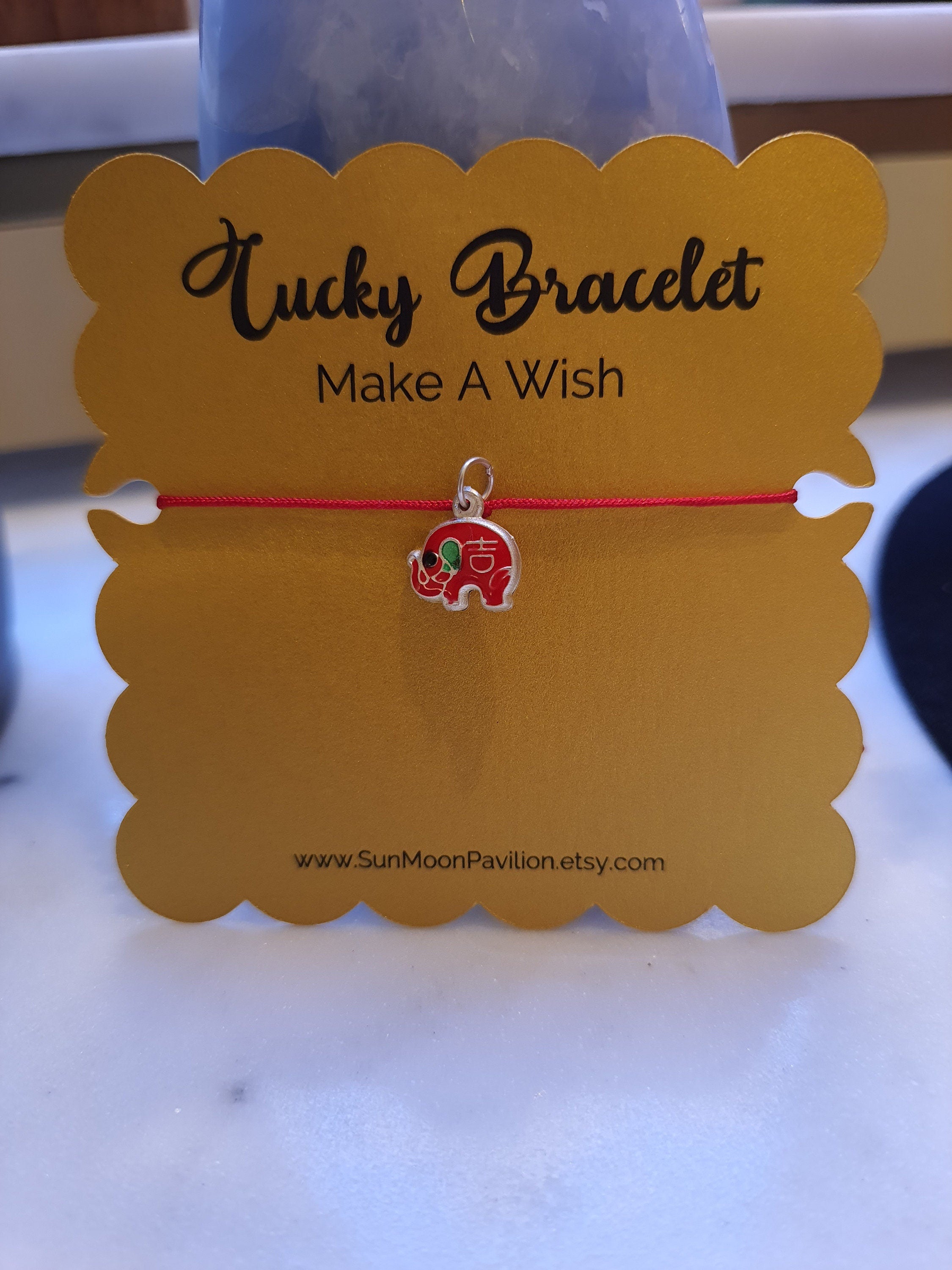 Sterling Silver Elephant Charm Chinese Red String Bracelet轉運紅繩手鍊