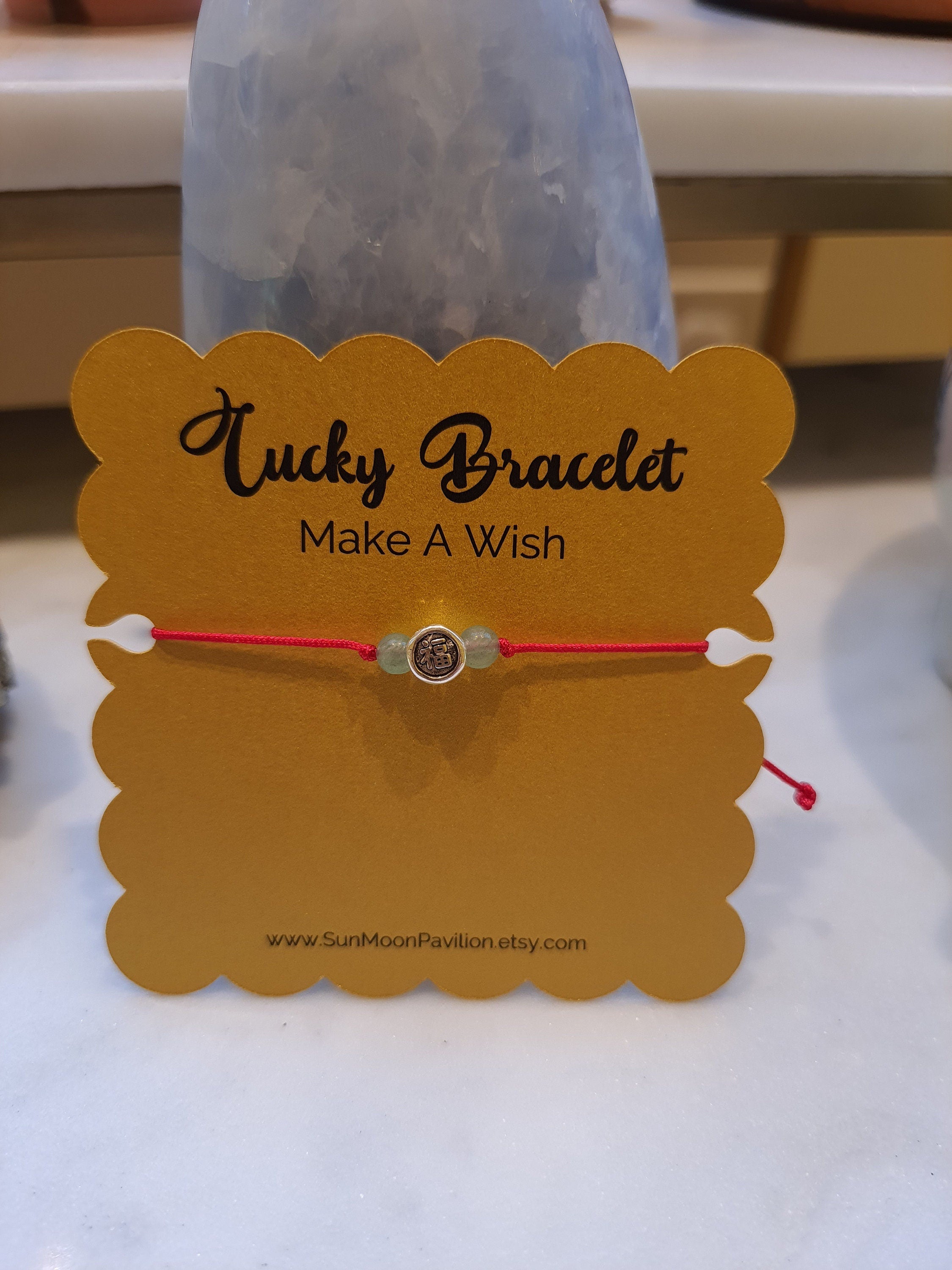 Sterling Silver Chinese Character Fu Good Fortune Charm Red String Bracelet 轉運紅繩手鍊