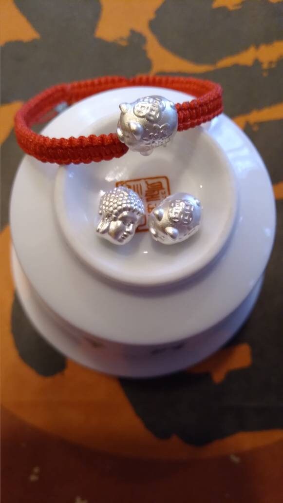 Sterling Silver Buddha/Elephant/Pig/Wire Ball Lucky Chinese Red String Shamballa Bracelet