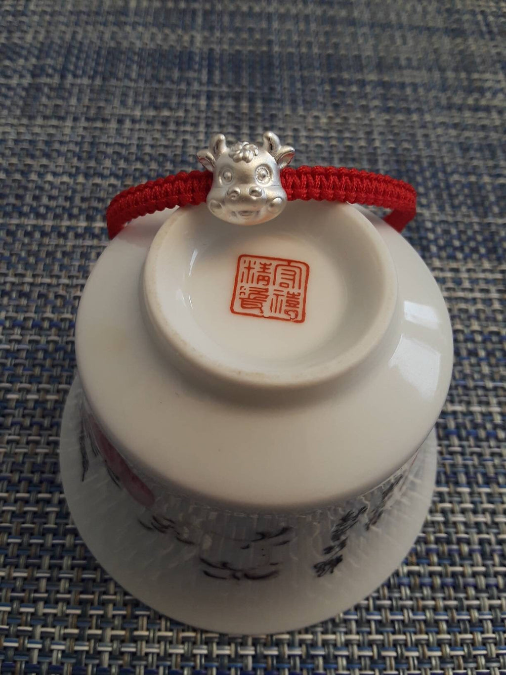 Sterling Silver Chinese Year of Ox (2021) Lucky Chinese Red String Shamballa Bracelet 純銀幸運紅繩手鍊 牛年行大運 牛轉乾坤