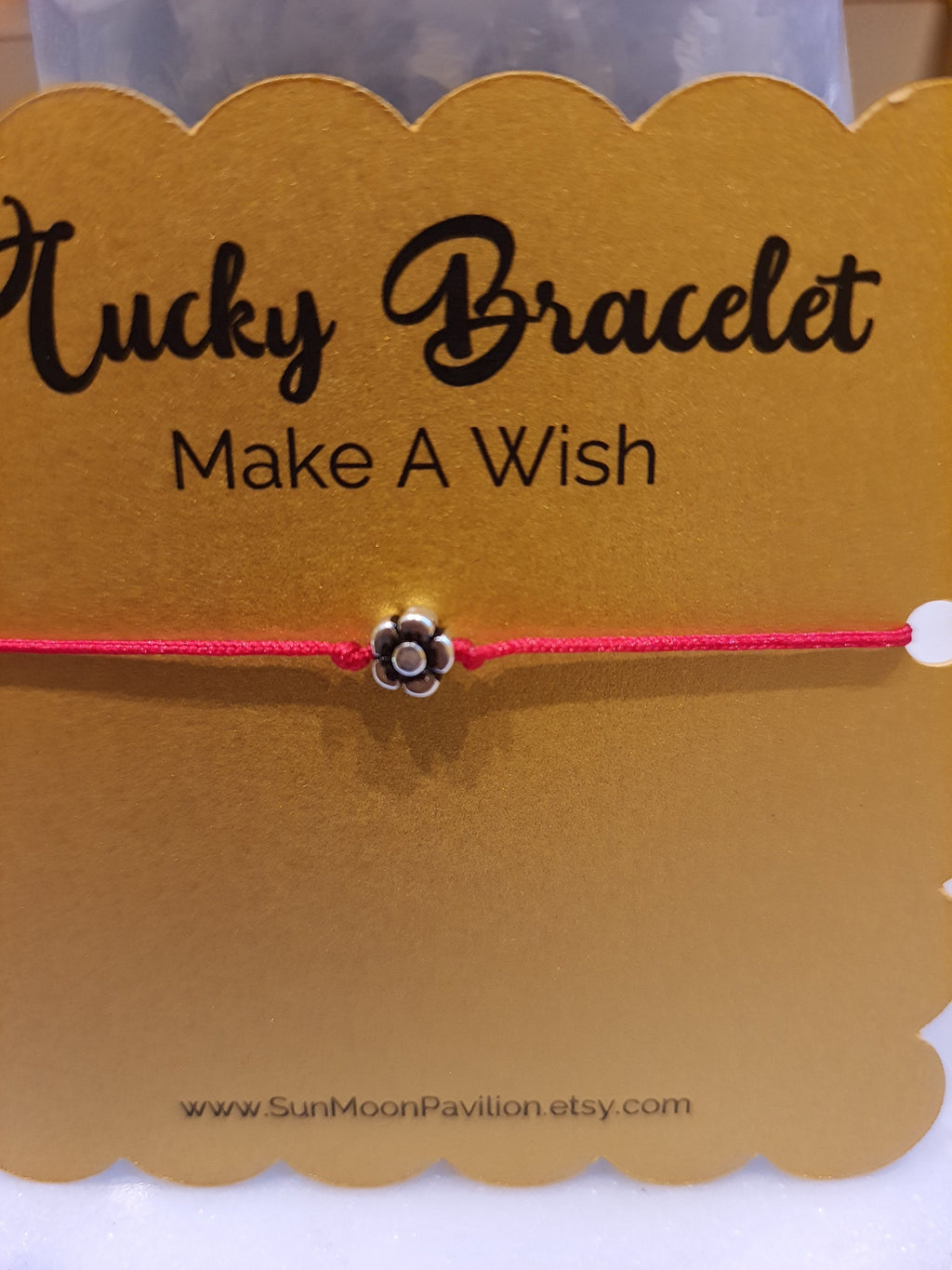 Sterling Silver Cute Flower Charm Chinese Red String Bracelet轉運紅繩手鍊