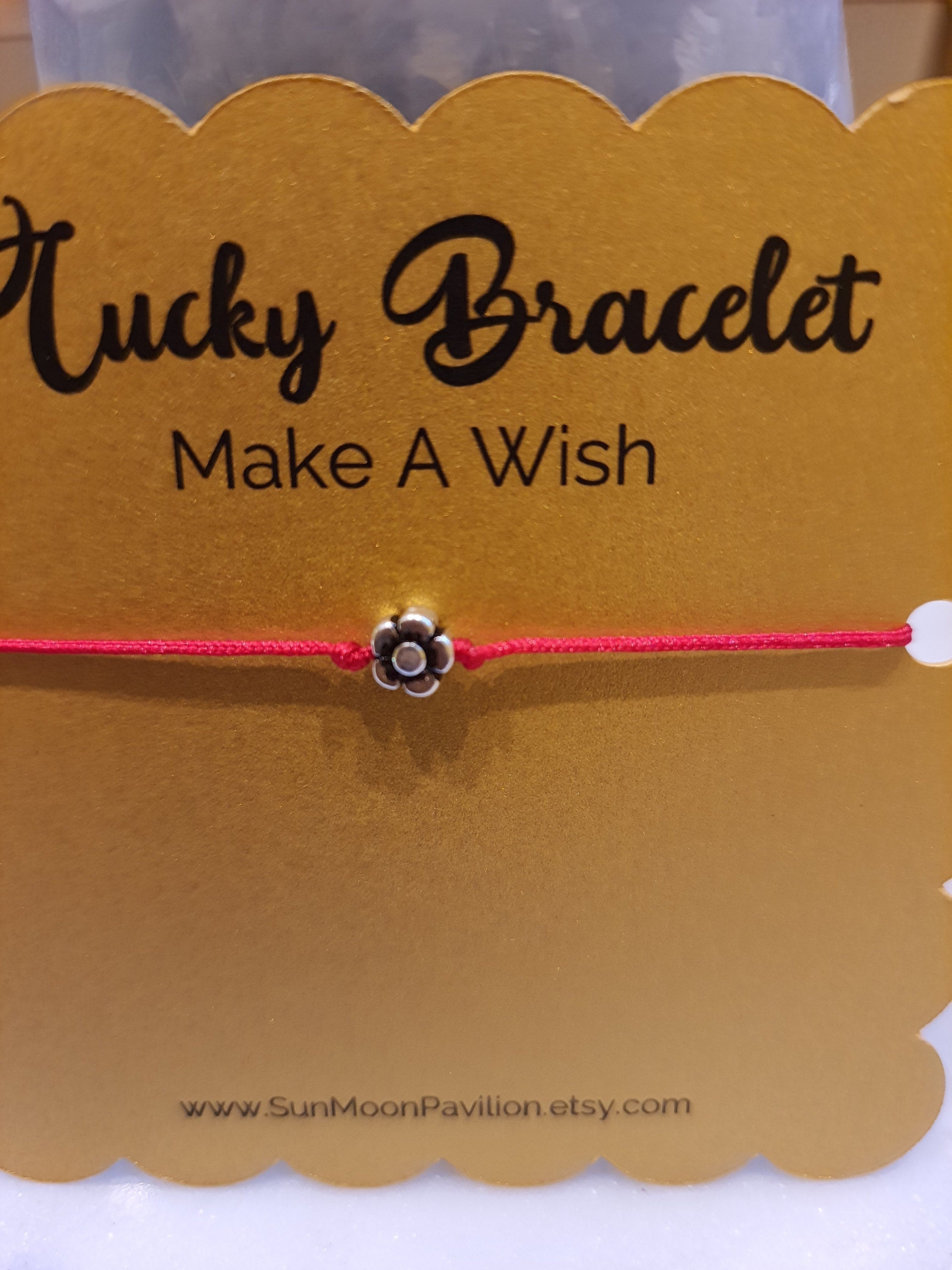 Sterling Silver Cute Flower Charm Chinese Red String Bracelet轉運紅繩手鍊