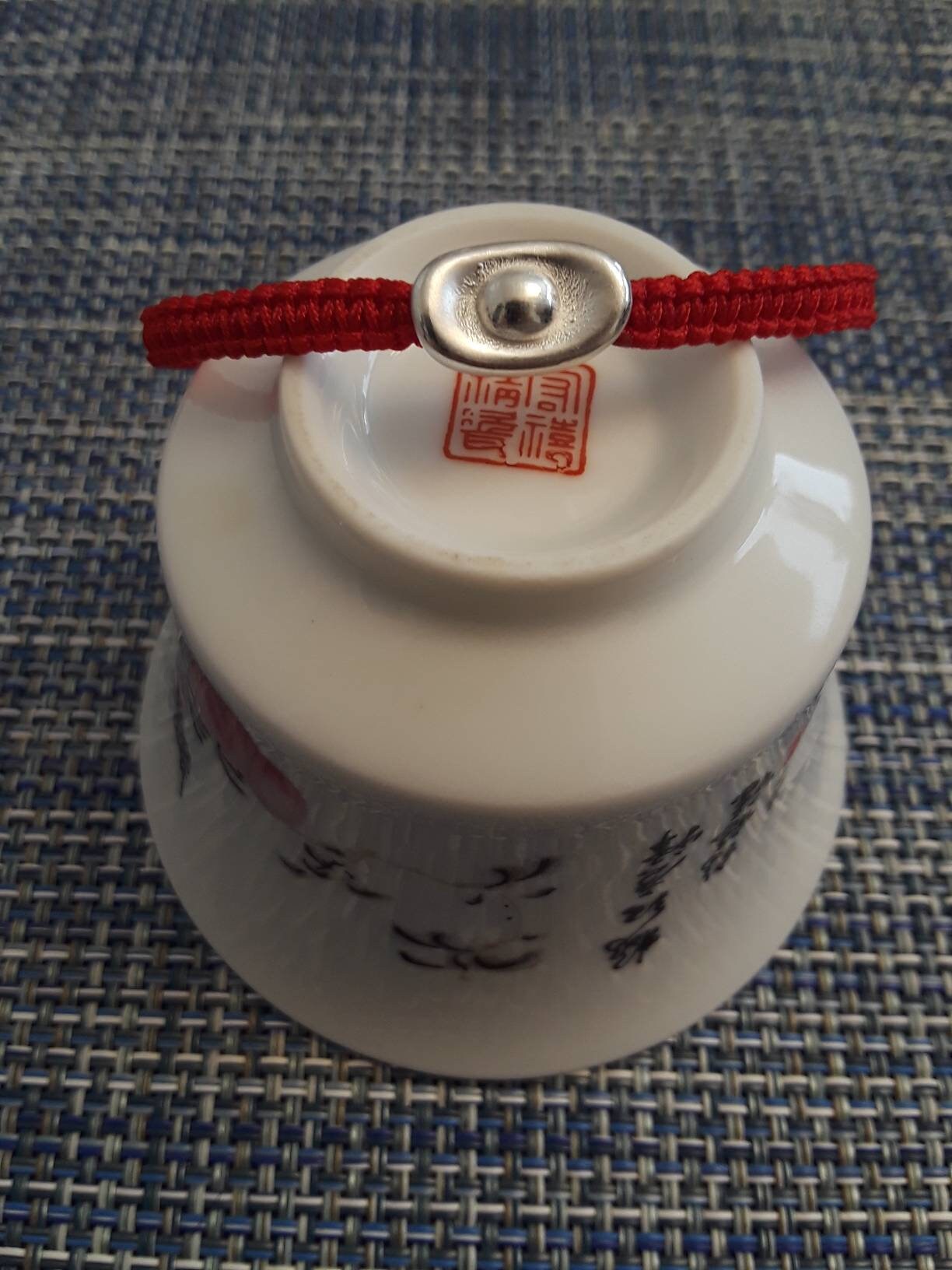 Sterling Silver Chinese Ingot Money Lucky Chinese Red String Shamballa Bracelet 純銀幸運紅繩手鍊