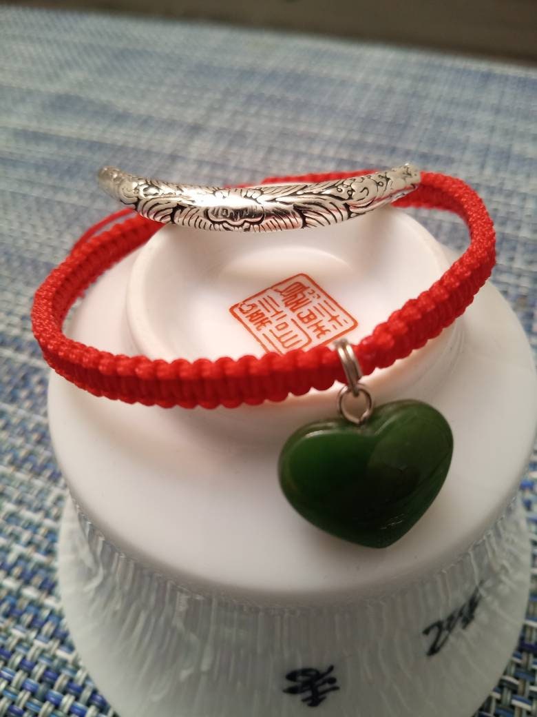 Sterling Silver Flower Curve Tube Lucky Chinese Red String Shamballa Bracelet