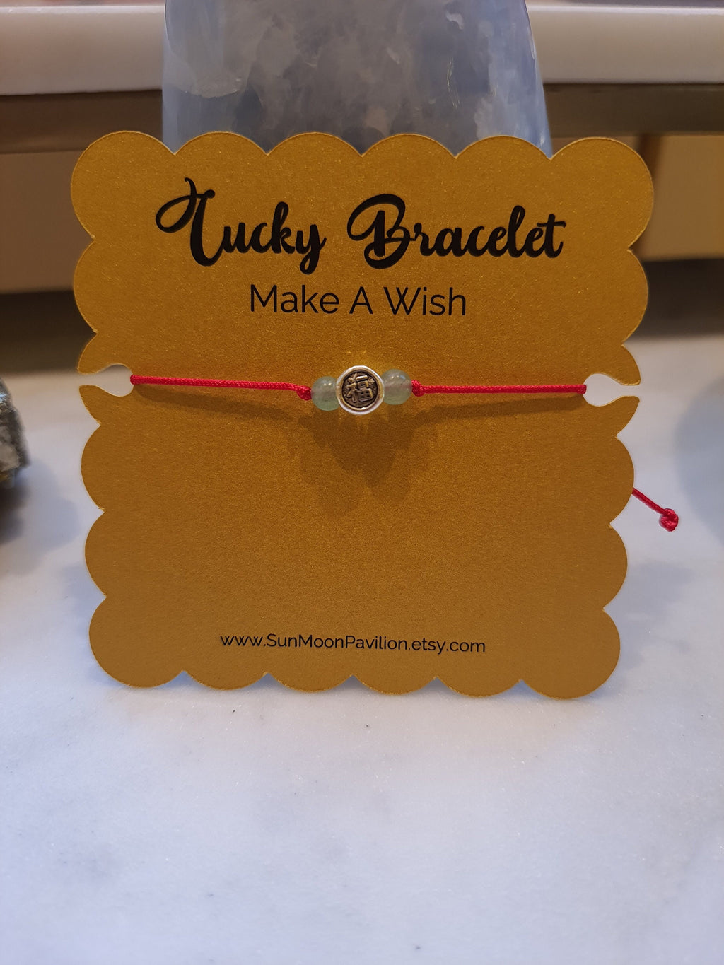 Sterling Silver Chinese Character Fu Good Fortune Charm Red String Bracelet 轉運紅繩手鍊