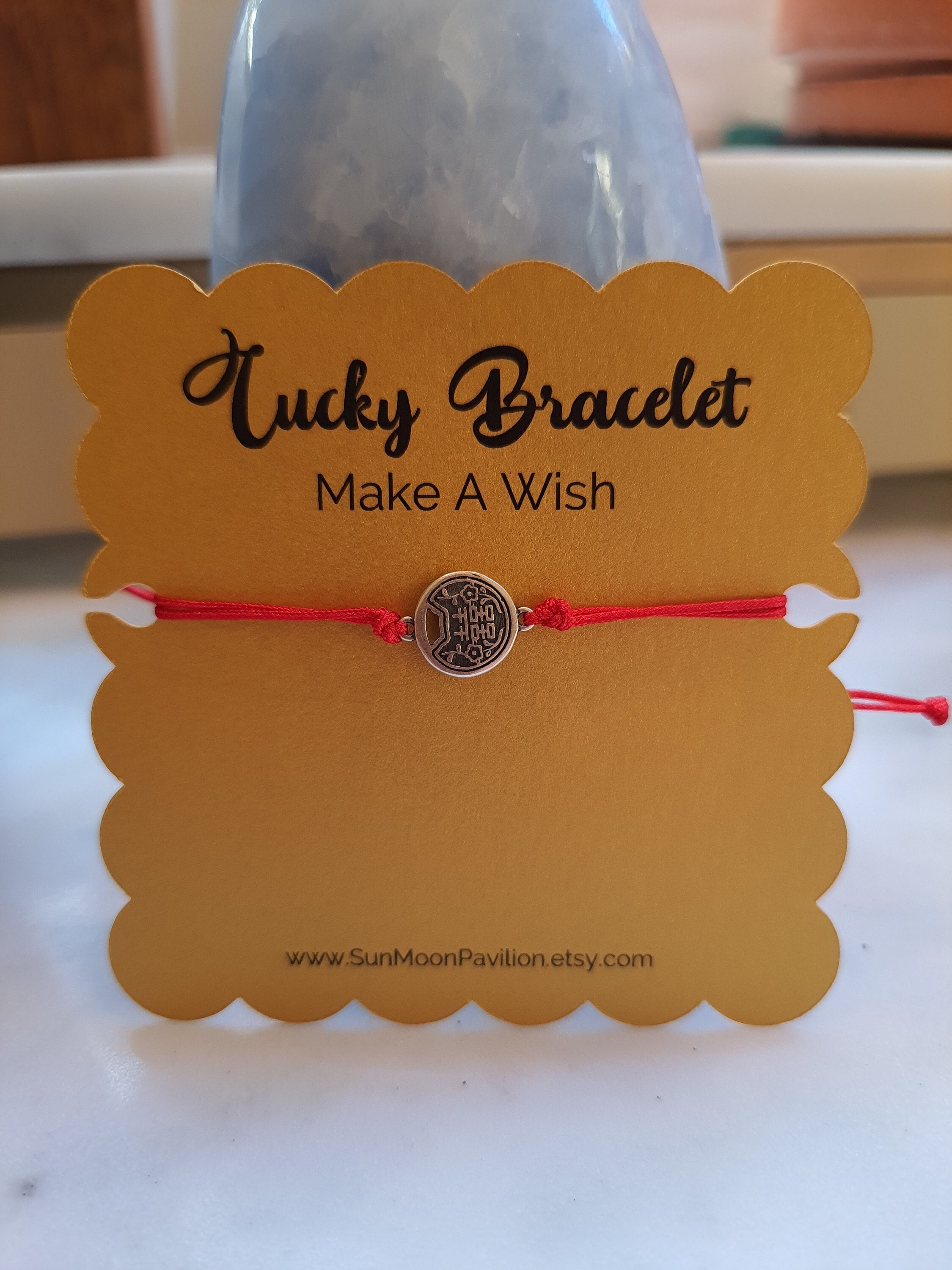 Sterling Silver Double Happiness Charm Chinese Red String Bracelet轉運紅繩手鍊