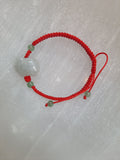 Natural Burmese Jadeite Jade Pig Zodiac Charm Red String Shamballa Bracelet