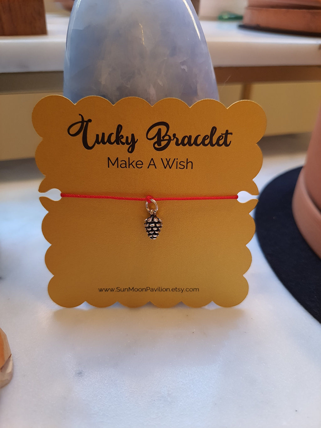 Sterling Silver Pine Cone Charm Chinese Red String Bracelet轉運紅繩手鍊 Winter Christmas Gift