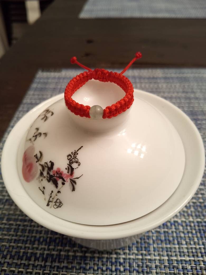 Aventurine Lucky Red String Shamballa Ring